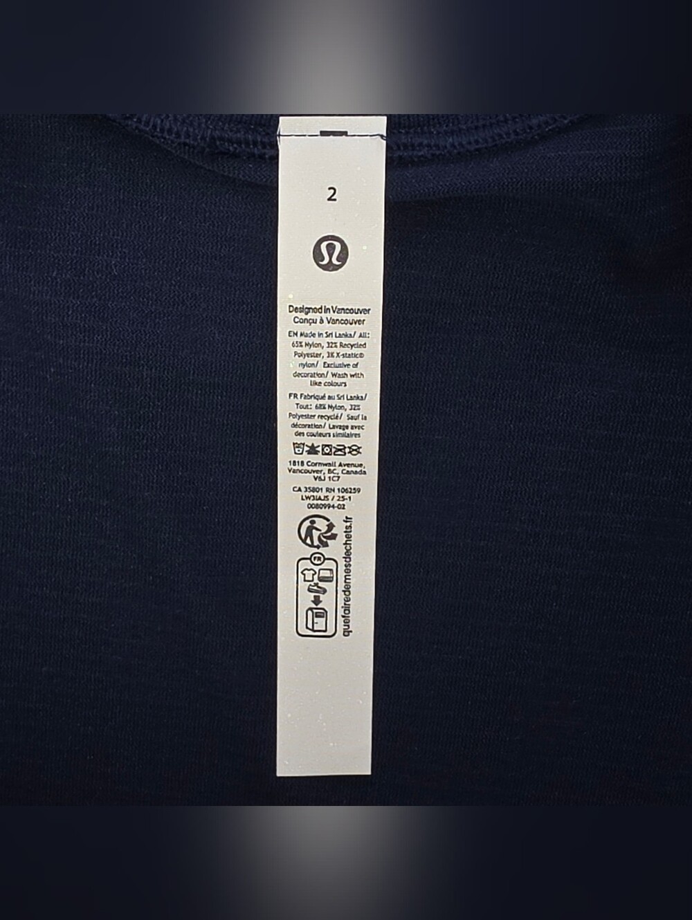 Lululemon Swiftly Cropped Shirt High Low Short Sleeve Club Blue Size 2 - Picture 3 of 4